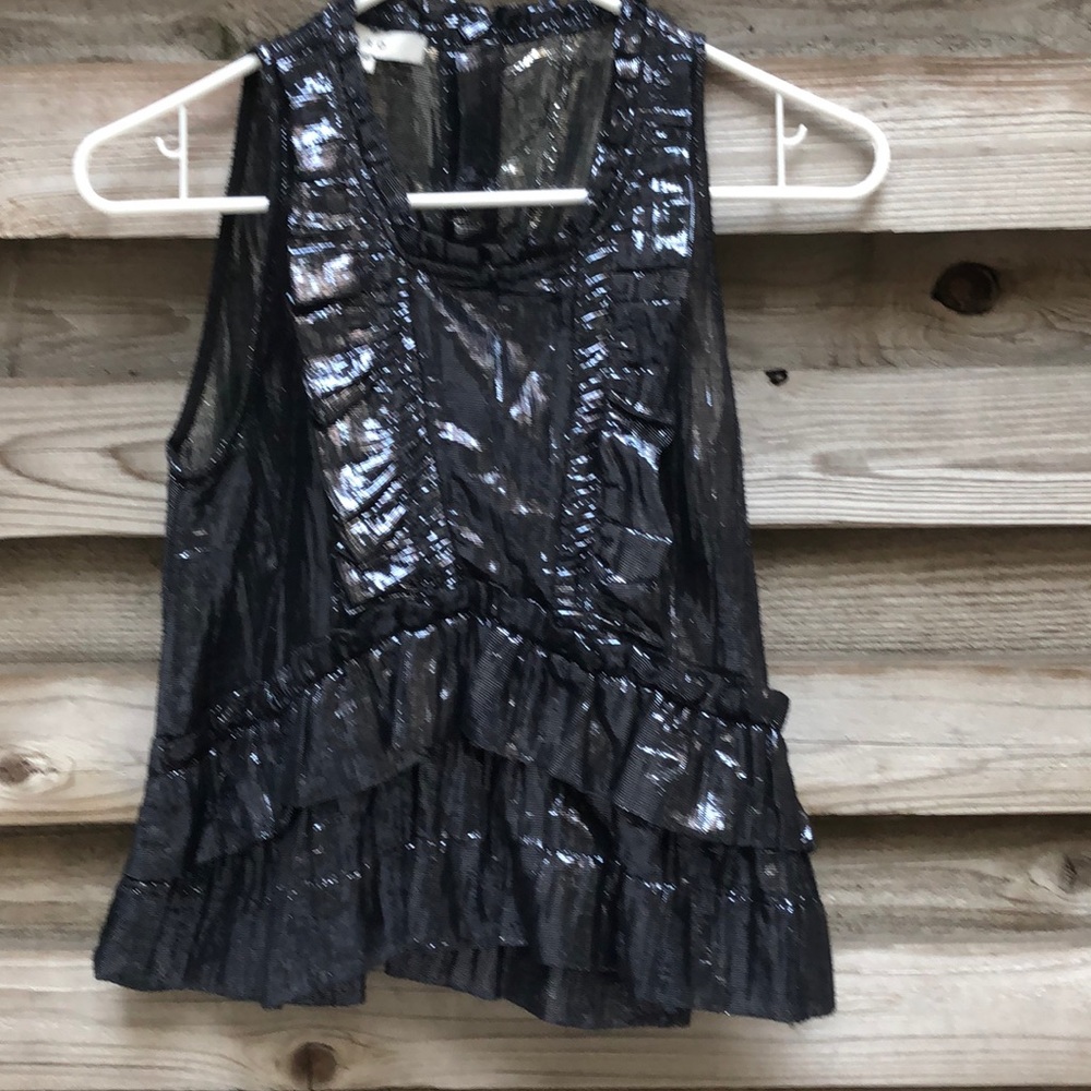 Iro metallic ruffled top